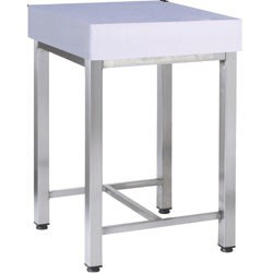 Billot a viande en polyeth. sur pieds inox