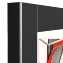 Déco vitrine 530 lt.noir mat- magnétique