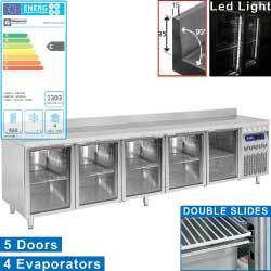 Table frigor.murale vent.5 p.vitr.gn1/1 700l