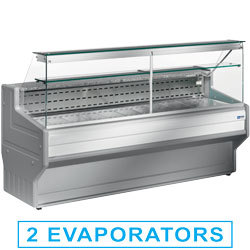 Comptoir vitrine refrigere vitre droite 90°