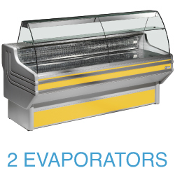 Comptoir-vitrine refrigere - vitre bombee