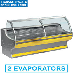 Comptoir vitrine refrigere vitre bombee