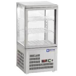 Vitrine de table 4 faces vitrees 3 niv grey