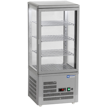 Vitrine de table 4 faces vitrees 4 niv grey