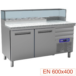 Table frig.piz.2p.600x400-3tir.neut. + str.ref