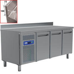 Table frigo, ventil., 3 portes gn1/1 405l