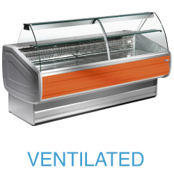 Comptoir vitrine refrig.vitre bombee vent.