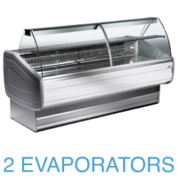 Comptoir vitrine refrig.vitre bombee