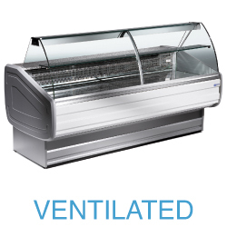 Comptoir vitrine refrig.vitre bombee vent.