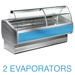 Comptoir vitrine refrig.vitre bombee