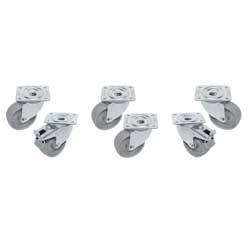 Kit 6 roues tables pivotantes, 2x freins