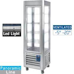 Vitrine panora. ventil. 5 grilles,360l inox