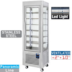 Vitrine panora. 5 grilles,360l inox