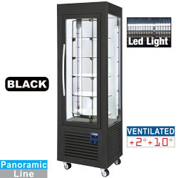 Vitrine panora. 5plat tourn.360l- noire