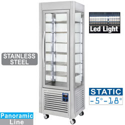 Vitrine panoramique. 5 niveaux 360l - inox