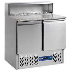 Table pizzas 2 portes + structure refr. 240 l