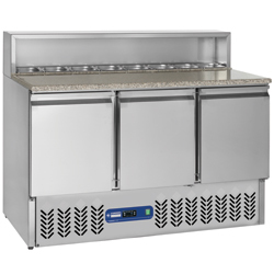 Table pizzas 3 portes + structure refr. 380 l