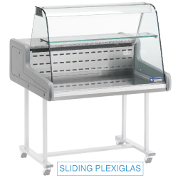 Comptoir vitrine refrigeree vitre bombee