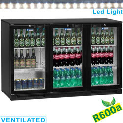 Refr. de bout. vent."back bar" 3 portes batt