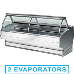 Comptoir vitrine refrig.vitre bombee