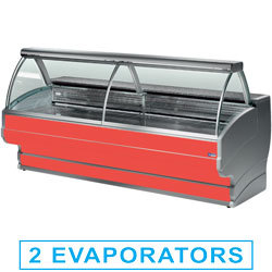 Comptoir vitrine refrig.vitre bombee