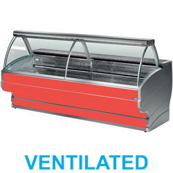 Comptoir vitrine refrig.vitre bombee vent.