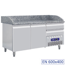 Table frigo 2 p.600x400 + 2 tir. neutres