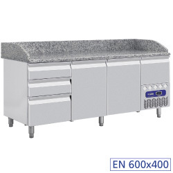 Table frigo 2 p.600x400 + 3 tir.n. + tir.ust.