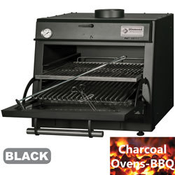 Four-bbq à charbon, gn 1/1 (60 kg/h)/noir