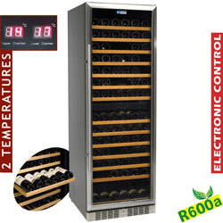 Vitr. a vins, vent.375l., porte inox 2t°, bl