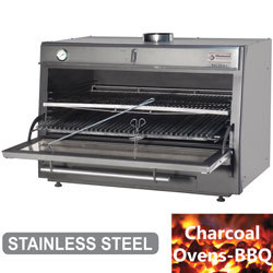 Four-bbq à charbon, gn2/1 + gn1/1 (150kg/h)
