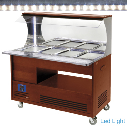 Buffet-sal.bar mur.refr.4x1/1-150 bois acajo