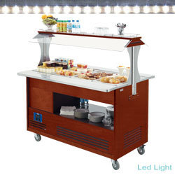 Buffet-salad bar refr.4x 1/1-150 bois acajou