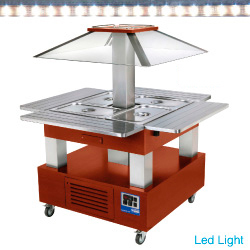 Ilot buffet-sal.bar ref.4x1/1-150 bois acajo