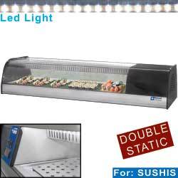 Vitrine refr. pour sushi, double fond perfor