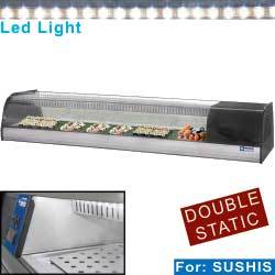 Vitrine refr. pour sushi, double fond perfor