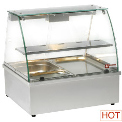 Vitrine chauffante, bain-marie, panoramique