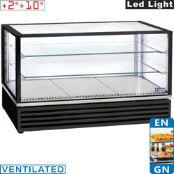 Vitrine pano. refrigeree, vent. 3niv., noire