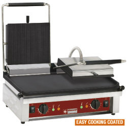 Contact-grill double plaque emaillees