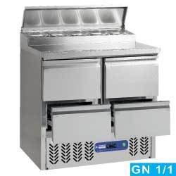 Ensemble table prep.frigorifique