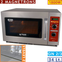 Micro-ondes gn2/3 inox mec. 1800 w 34l