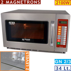 Micro-ondes inox gn 2/3, 2100 w. dig.34 lt