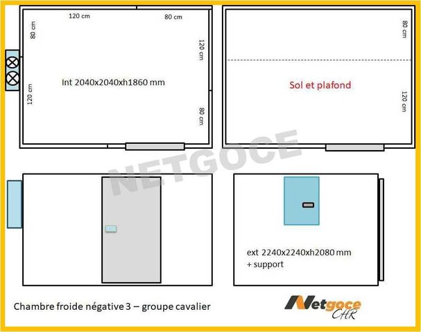 Chambre froide négative 8m3 Netgoce
