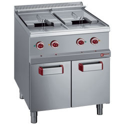 Friteuse electr. 2 cuves 13 l. sur armoire