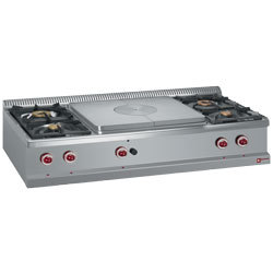 Cuisiniere.4feux 2gx + 2dx + plaq.coup feu gaz