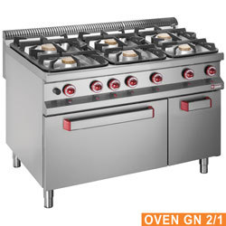 Fourneau 6 feux/four gaz + armoire neutre