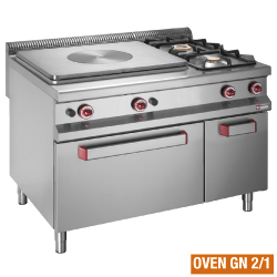 Fourn.plq.coup.feu/2 feux d./four gaz/arm