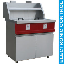 Friteuse gaz electronique - 2 cuves rondes