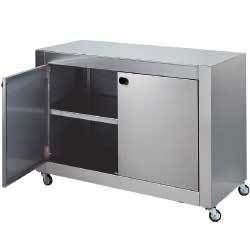 Armoire de support en inox, sur roues