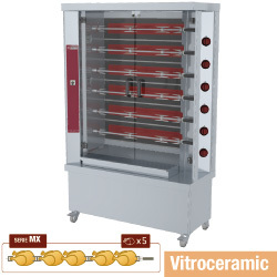 Rotissoire a poulets vitro. 6 bro. sur roues